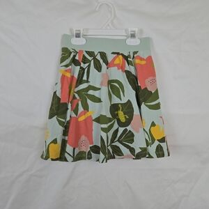 Tea Collection Girls Mint‎ Green Pink Floral Casual School Twirl Skort Sz 7